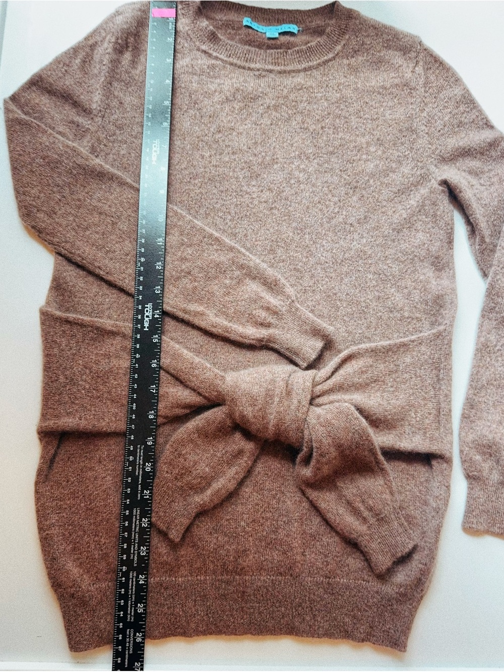 🤎 Antonio Melani 100% Cashmere Sweater | Brown Cocoa Heather | XS Taupe - Picture 4 of 8